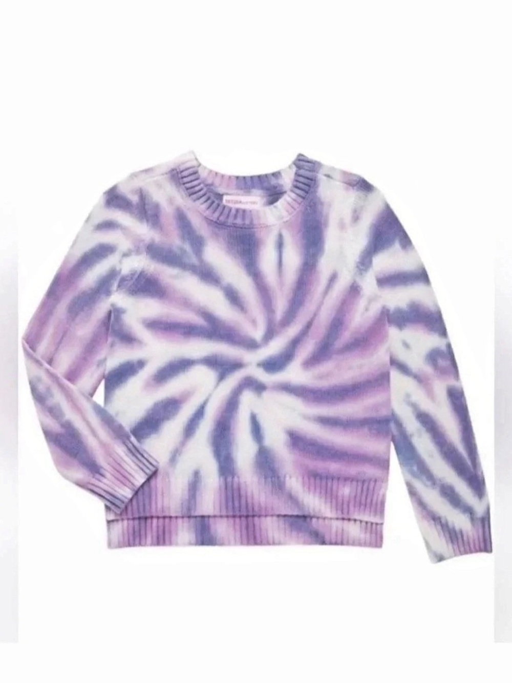 Design History Tie-Dye Crewneck Sweater Purple & White Medium